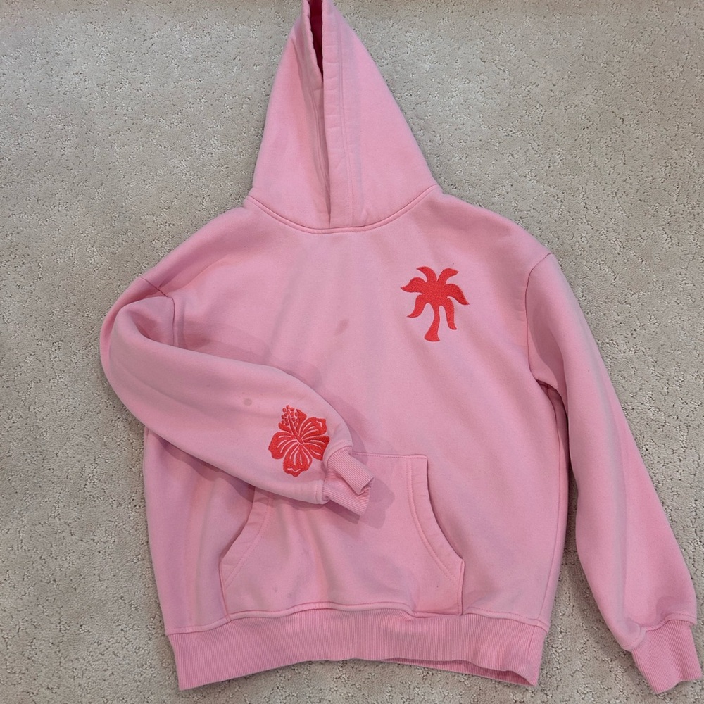 Pink Palm Puff Hoodie